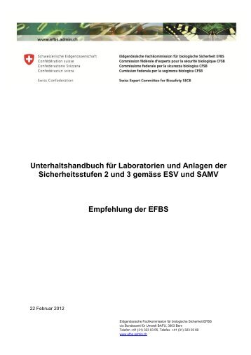 und BSL-3-Labore - EFBS
