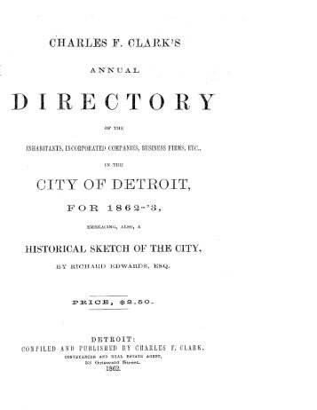 Detroit R L Polk City Directory 1862 - JewishGen KehilaLinks