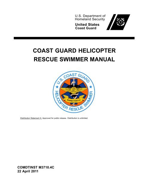Coast Guard Helicopter Rescue Swimmer Manual U S Coast Guard