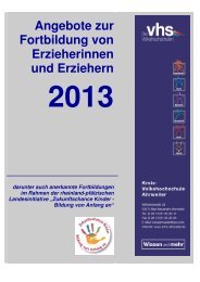 Download Seminarangebot für Erzieher/innen 2013 - KVHS Ahrweiler