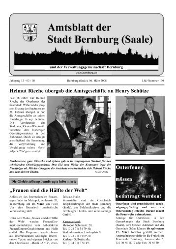 Helmut Rieche übergab die Amtsgeschäfte an Henry ... - Bernburg