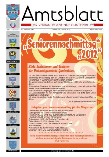 „Seniorennachmittag“ „2012“ - Verbandsgemeinde Guntersblum