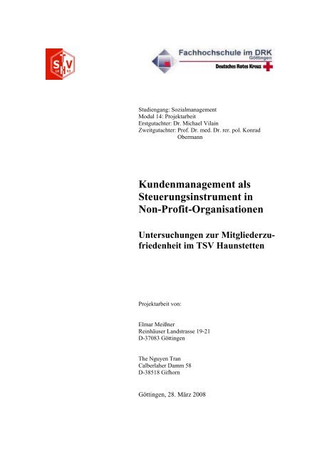 Kundenmanagement als Steuerungsinstrument ... - TSV Haunstetten