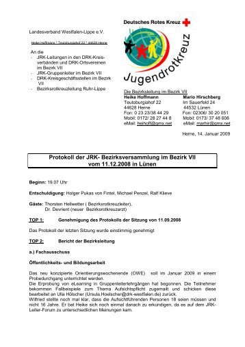 Protokoll der Bezirksversammlung vom 11.12.2008