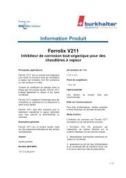 Ferrolix V211 Inhibiteur de corrosion tout-organique ... - Burkhalter AG