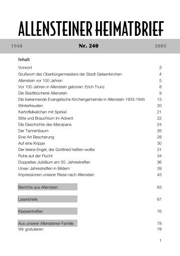 Nr. 240 - Stadtgemeinschaft Tilsit eV - Ostpreußen