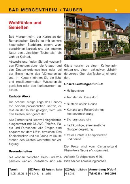 Seniorenreisen 2013 - Diözesan-Caritasverband für das Erzbistum ...