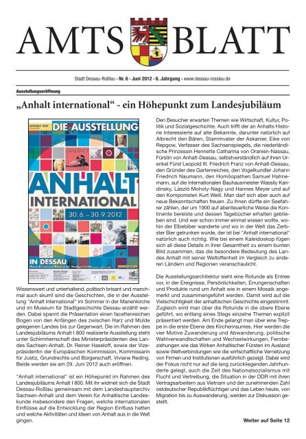 „Anhalt international“ - ein Höhepunkt zum ... - Dessau-Roßlau