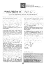 Mitteilungsblatt 15 | April 2010 - Kunstmuseum Hersbruck