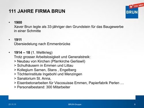 111 JAHRE FIRMA BRUN - Brun AG