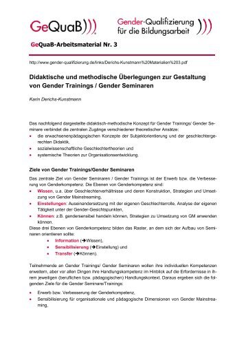 Karin Derichs-Kunstmann - Gender Qualifizierung für die ...