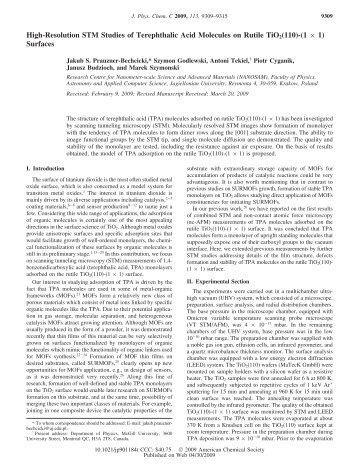 High-Resolution STM Studies of Terephthalic Acid Molecules on ...