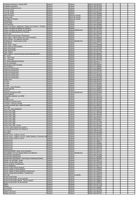 TAS productielijst # seizoen 2007-2008 kalenderjaar 2008. xls - VSCD