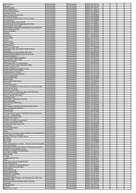 TAS productielijst # seizoen 2007-2008 kalenderjaar 2008. xls - VSCD