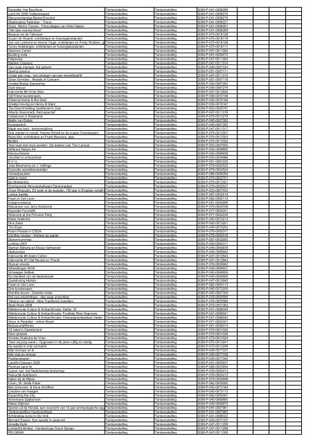 TAS productielijst # seizoen 2007-2008 kalenderjaar 2008. xls - VSCD