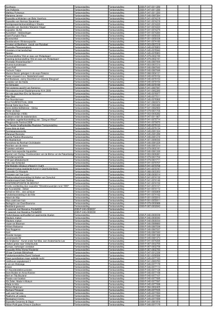 TAS productielijst # seizoen 2007-2008 kalenderjaar 2008. xls - VSCD