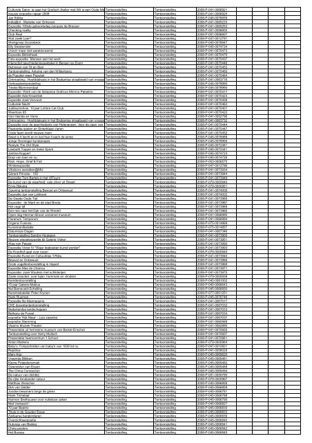 TAS productielijst # seizoen 2007-2008 kalenderjaar 2008. xls - VSCD