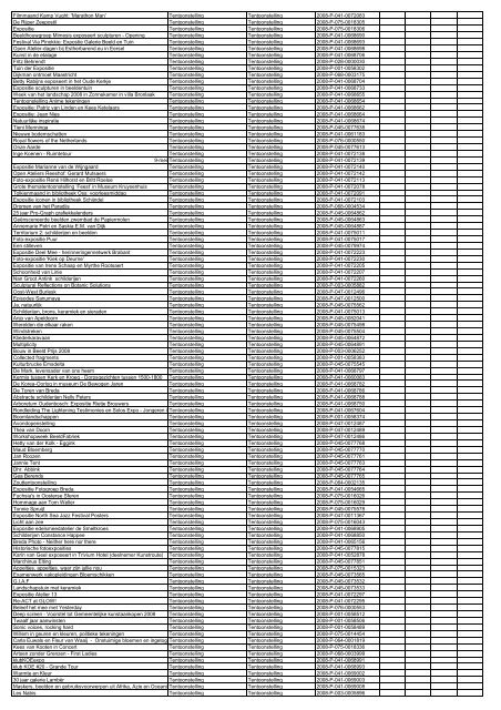 TAS productielijst # seizoen 2007-2008 kalenderjaar 2008. xls - VSCD