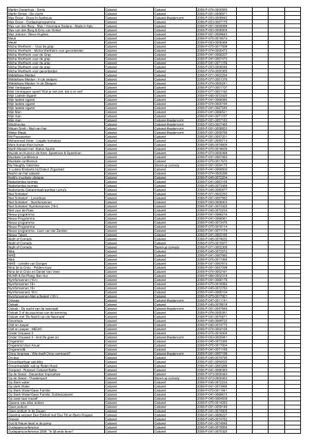 TAS productielijst # seizoen 2007-2008 kalenderjaar 2008. xls - VSCD