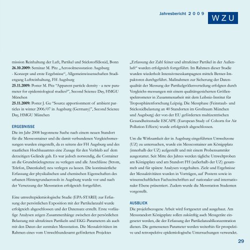 2009 - WissenschaftsZentrum Umwelt - Universität Augsburg