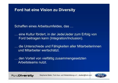Diversity @ Ford - DIVINKU, Diversity als Innovationskultur