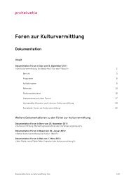 Forum Sion «Die Kulturvermittlung. Ein Bedürfnis? - Pro Helvetia