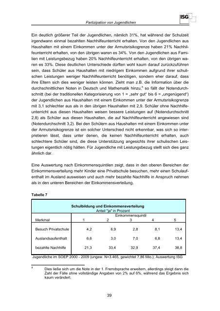 Zusammenhang von sozialer Schicht und Teilnahme an Kultur