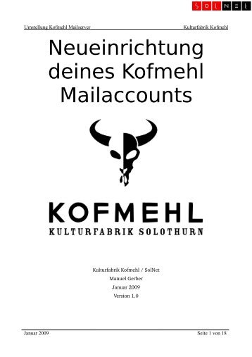 Neueinrichtung deines Kofmehl Mailaccounts - Kofmehl Webmail ...