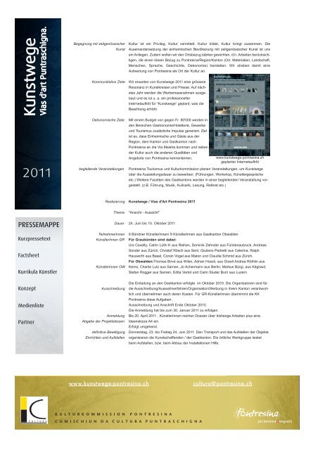 Download Pressemappe 2011 - Kunstwege-pontresina.ch