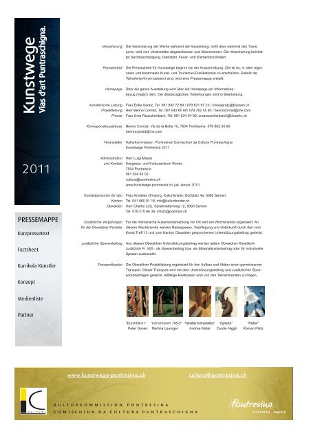 Download Pressemappe 2011 - Kunstwege-pontresina.ch