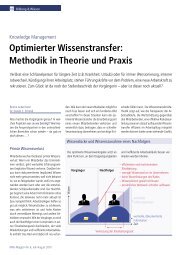 Optimierter Wissenstransfer: Methodik in Theorie und Praxis - SIB