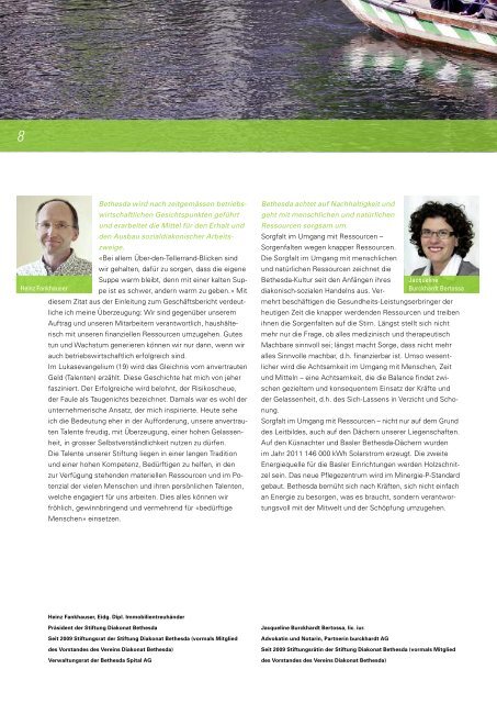 Geschäftsbericht 2011 - Bethesda-Spital Basel