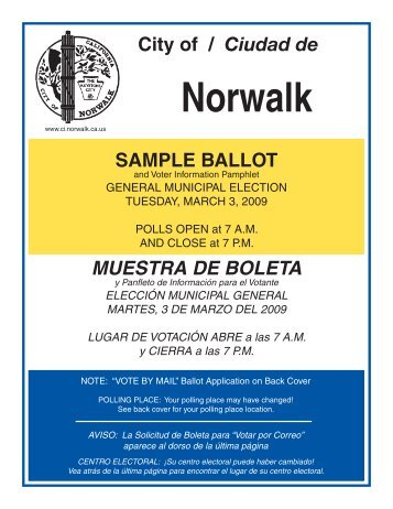 voter information pamphlet - City of Norwalk