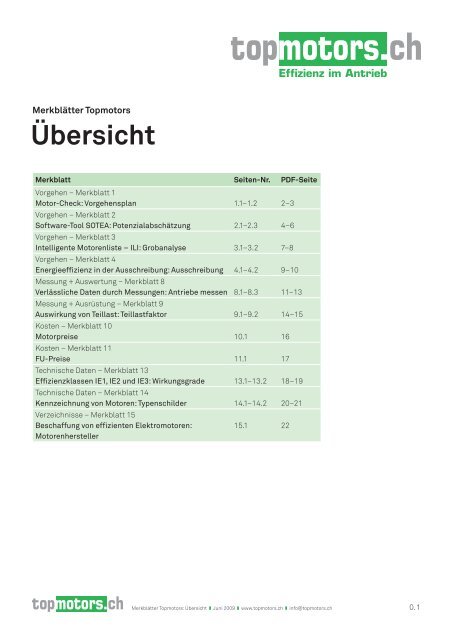 Anleitung zur Analyse eines Elektromotorparks im Rahmen des