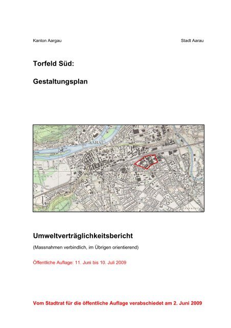 Torfeld Süd: Gestaltungsplan Umweltverträglichkeitsbericht - Aarau