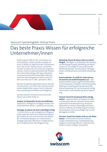 Das beste Praxis-Wissen für erfolgreiche Unternehmer ... - Swisscom