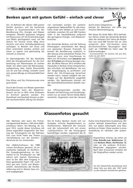 nüs vu üs Nr. 24 (Nov 2011) [PDF - Benken