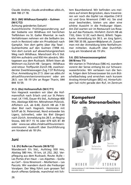 Schweizer Alpen-Club Sektion Am Albis ... - SAC Sektion Albis
