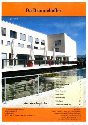 Hauszeitung 4/2011 [PDF, 6.00 MB] - Seniorenzentrum Brunnenhof