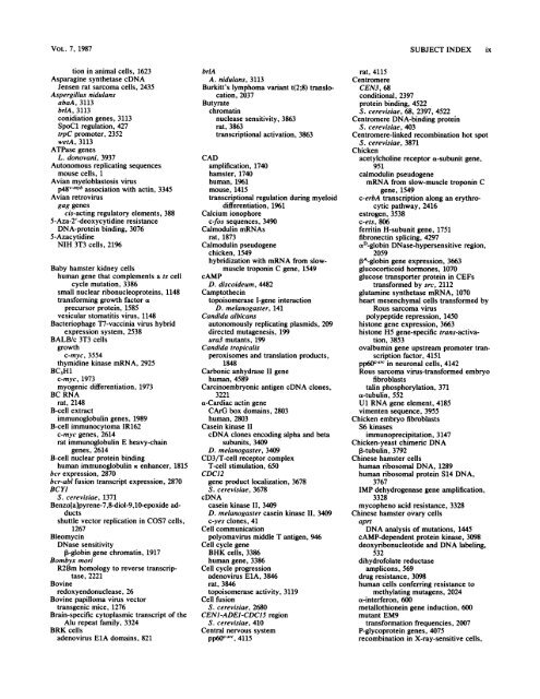 Molecular and Cellular Biology - American Society for Microbiology