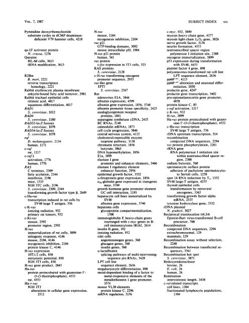 Molecular and Cellular Biology - American Society for Microbiology