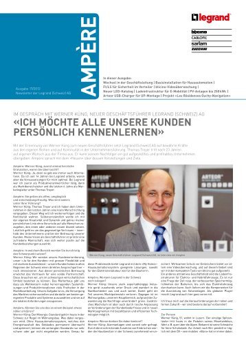 Informationen im Legrand Newsletter "Ampère N°17 - BusinessLink