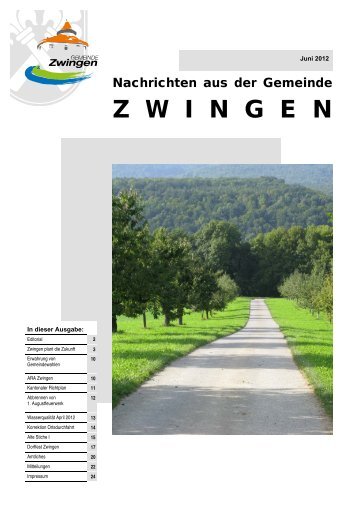 Ausgabe Juni 2012 (pdf) - Gemeinde Zwingen