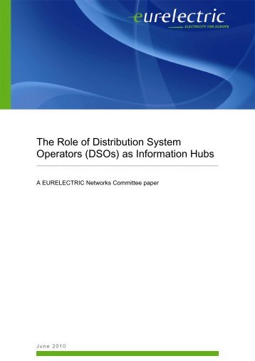 The Role of Distribution System Operators (DSOs) as ... - Eurelectric