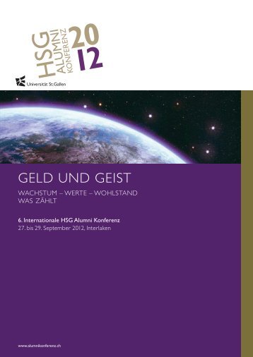Konferenzbroschüre - HSG Alumni - Universität St.Gallen