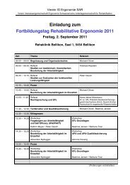 Einladung zum Fortbildungstag Rehabilitative Ergonomie ... - SGSM