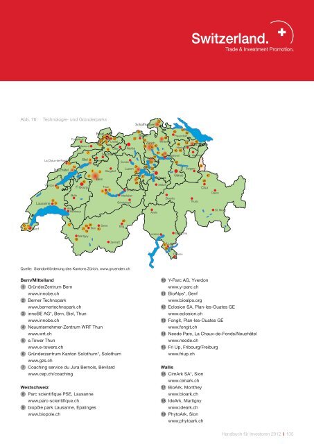 Handbuch für Investoren. Unternehmensstandort Schweiz.