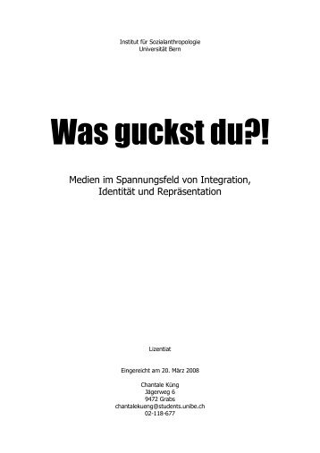 Lizentiatsarbeit von Chantale Küng: "Was guckst Du?! Medien