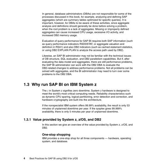 Best Practices for SAP BI using DB2 9 for z/OS - IBM Redbooks