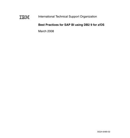 Best Practices for SAP BI using DB2 9 for z/OS - IBM Redbooks